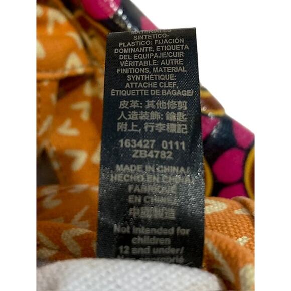 Fossil VTG. Key-Per Coated Tote Purse Beach Bag Multi-Colorful - Picture 10 of 10